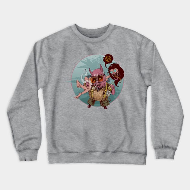 Satan Loves the Ladies Crewneck Sweatshirt by 1000STYLES